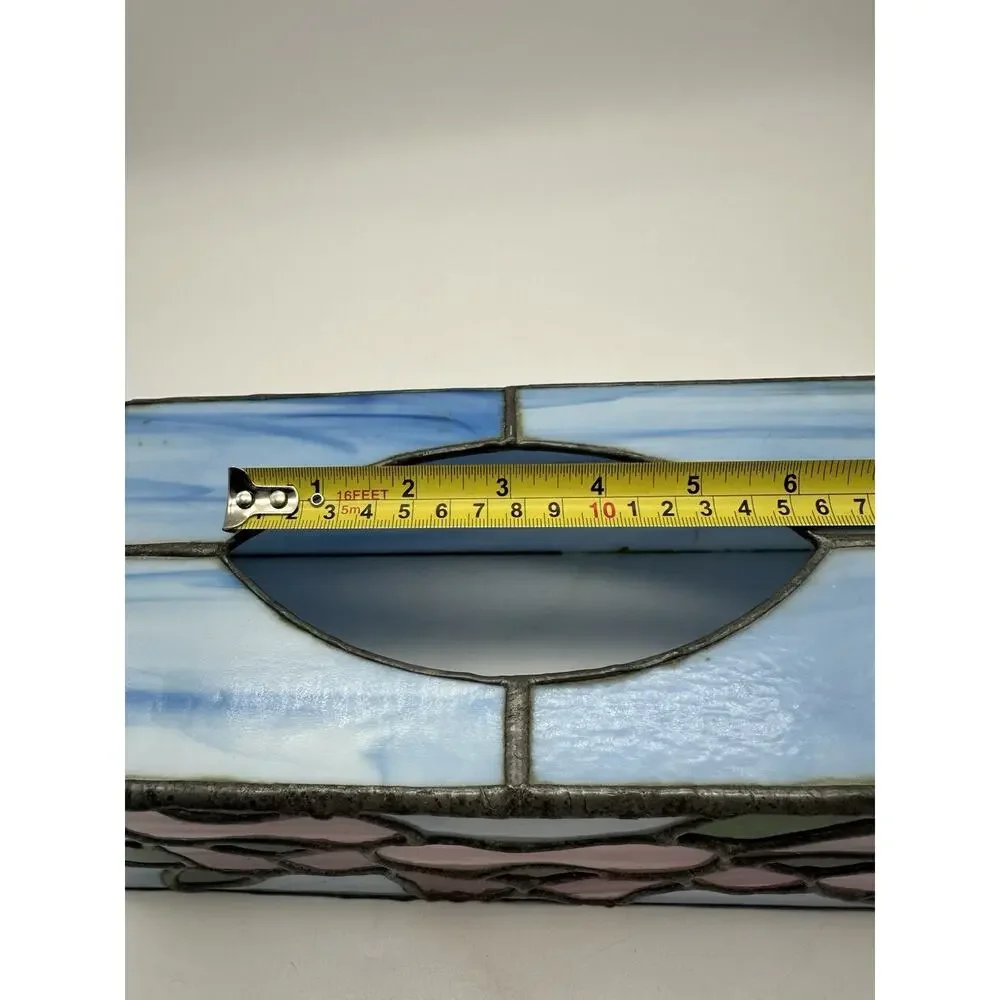 Stained Glass Tiffany Style Tissue Box Cover Decorative Decor Read